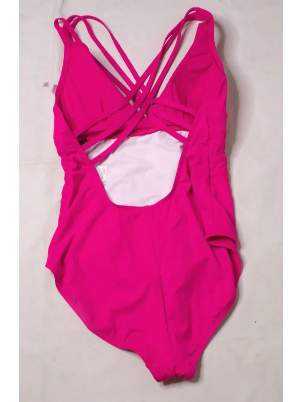 🆕LA BLANCA Cross Back Strappy One Piece Tummy Control Swimsuit Pink 4